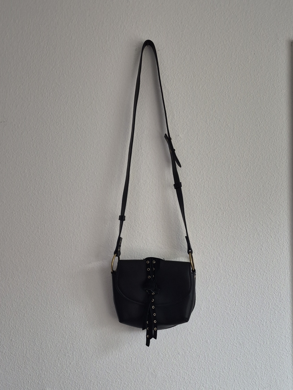 American Eagle Outfitters Black Crossbody Bag with Gold Hardware